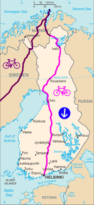 Finlande (nord-sud)  /  Finnlando (nordo-sudon)